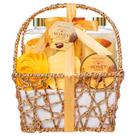 Cesta de presente de spa Ariose Monde Honey Ammond, conjunto de banho de amêndoa, 8 unidades