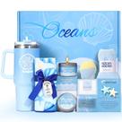 Cesta de Presente Fesveoke Blue Ocean Spa com Copo Térmico de 40 oz