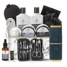 Cesta de presentes de banho e corpo de Dia dos Pais para homens e mulheres, 23 unidades de kit de spa doméstico de luxo a carvão para mães em cosméticos, bolsa de couro, óleo facial, presente de aniversário, autocuidado, perfeita para Natal e Natal