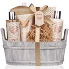 Cesta de presentes de spa LOVESTEE Vanilla Fragrance com conjunto de banho e corpo