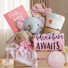 Cesta de presentes para chá de bebê Mirasphere Newborn Girl Essentials