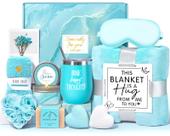 Cesta de presentes Suhctuptx Ocean Relaxing Spa com cobertor de flanela Cesta de presentes Suhctuptx Ocean Relaxing Spa com cobertor de flanela