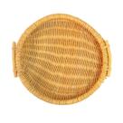 Cesta de rattan redonda alças nas laterais 24cm