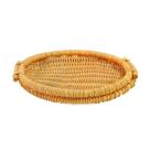 Cesta de rattan redonda alças nas laterais 24cm