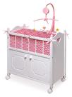 Cesta de texugo Toy Doll Bed com armário de armazenamento para bonecas de 22 polegadas