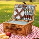 Cesta de Vime para Piquenique Kit 24pçs Com Bolsa Térmica Willow Weave Original