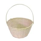 Cesta Decorativa de Bambu c/ Alça 35cm Amarelo