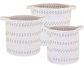 Cesta Decorativa Organizadora Cachepô Tecido Branco 3 Peças Allegra Cesta Decorativa Organizadora Cachepô Tecido Branco 3 Peças Allegra