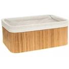 Cesta Desmontável Multiuso Bambu 38x28cm Alça Organizadora Mundiart
