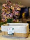 Cesta em bambu com tecido ret 27x17/11