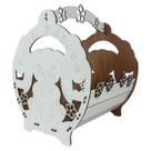 Cesta G Páscoa Mdf Branco Ifood Presente Chocolate Ovo