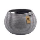 Cesta Goodpick Redonda de Cuerda de Algodón Gris 25x21 cm