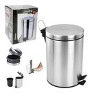 Cesta Lixo Inox C/ Pedal 3 Lts Banheiro Cozinha Escritório