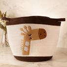 Cesta Lyor Giraffe 29cm Marrom/Branca Poliéste