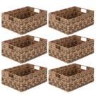 Cesta organizadora de armazenamento de alimentos MDesign Woven Farmhouse, pacote com 6