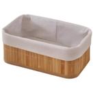 Cesta Organizadora Desmontável Bambu Forro Tecido 25cm Mek
