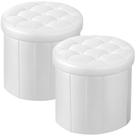 Cesta otomana de armazenamento: pufe com armazenamento branco 35x35x33cm Cesta otomana de armazenamento: pufe com armazenamento branco 35x35x33cm