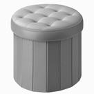 Cesta otomana dobrável de armazenamento, redonda, 36x36x33cm, veludo, cinza Cesta otomana dobrável de armazenamento, redonda, 36x36x33cm, veludo, cinza