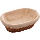 Cesta Oval de Rattan Lyor Plástico com Forro em Tecido 27x20x8cm