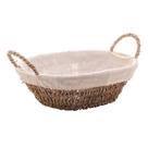 Cesta Oval de Sisal com Forro em Tecido 27cm x 21cm x 12,5cm - Wolff