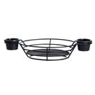 Cesta oval Fry inox 2 molheiras melamina preta 34x15cm -Dynasty