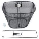 Cesta para bicicleta Aro 26 Oval Média Aço Preto C/ Sup E Haste