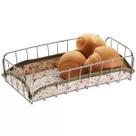 Cesta Para Servir Pães Retangular Bolacha Doces Mesa Aço Cromado Tecido Cesta Para Servir Pães Retangular Bolacha Doces Mesa Aço Cromado Tecido