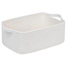 Cesta pequena e durável de corda de algodão Cubesland para organizar, caixa de armazenamento de armário de tecido, prateleiras, cesta de armazenamento de armário, caixa organizadora de armazenamento de banheiro, cesta de brinquedos de berçário, cesta branca
