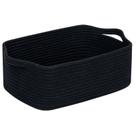 Cesta pequena e durável de corda de algodão Cubesland para organizar, caixa de armazenamento de armário de tecido, prateleiras, cesta de armazenamento de armário, caixa organizadora de armazenamento de banheiro, cesta de brinquedos de berçário, cesta preta
