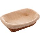 Cesta Porta Pão Lyor 24,5x17cm Retangular Rattan Plástico Forro Tecido Cesto