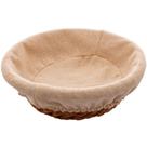 Cesta Redonda de Rattan Lyor Plástico com Forro em Tecido 21x7cm