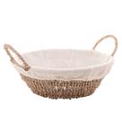 Cesta Redonda de Sisal com Forro em Tecido e Alça 29cm x 13cm - Wolff