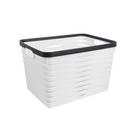 Cesta retangular Boxer plástico 28x38,5x26,5cm branca -Dynasty