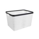 Cesta retangular Boxer plástico 28x38,5x26,5cm branca -Dynasty