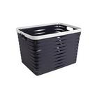 Cesta retangular Boxer plástico 28x38,5x26,5cm preta -Dynasty