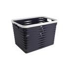 Cesta retangular Boxer plástico 28x38,5x26,5cm preta -Dynasty