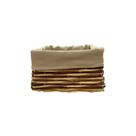 Cesta Retangular com Tecido P - Bege - 20x15x12cm - 1 unidade - Rizzo