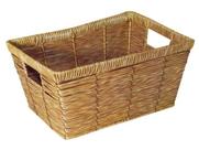 Cesta retangular de fibra sintética marrom 30X21X13CM - 6596 - Mimo style
