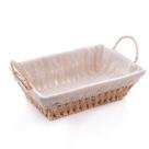 Cesta Retangular de Papel com Forro em Tecido com Alça 29cm x 19cm x 12cm - Wolff