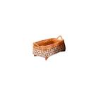 Cesta Retangular em Rattan c/Búzios Méd.Marrom 32,5x19,5x17cm