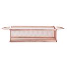 Cesta retangular Fry inox para alimentos rosé 21x11x6cm -Dynasty