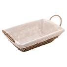 Cesta Retangular Sisal com Alça e Forro de Tecido 29cm Wolff Cesta Retangular Sisal com Alça e Forro de Tecido 29cm Wolff