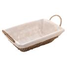 Cesta Retangular Sisal com Alça e Forro de Tecido 29cm Wolff Cesta Retangular Sisal com Alça e Forro de Tecido 29cm Wolff