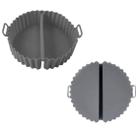 Cesta Silicone Duas Divisórias Air Fryer 20,5cmx19,5cmx5cm
