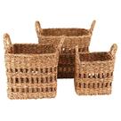 Cesta Terra quadrada com alça em fibra natural P18xA18cm