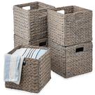 Cestas de armazenamento Best Choice Products Hyacinth Set Of 5 Grey