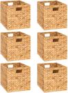 Cestas de armazenamento de vime M4DECOR Water Hyacinth 26,7 x 26,7 cm, 6 unidades