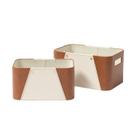 Cestas de armazenamento LA JOLIE MUSE, luxuoso material vegano marrom, pacote com 2