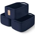 Cestas de armazenamento Maxuni Corda de algodão azul marinho 35x18x17cm Cestas de armazenamento Maxuni Corda de algodão azul marinho 35x18x17cm