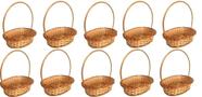 Cestas de vime oval com alça - 10 un. 23x20x6cm